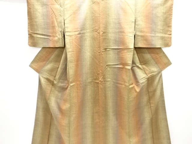 JAPANESE KIMONO / ANTIQUE STRIPED TSUMUGI KIMONO